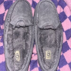 UGG Light Gray Suede Slippers